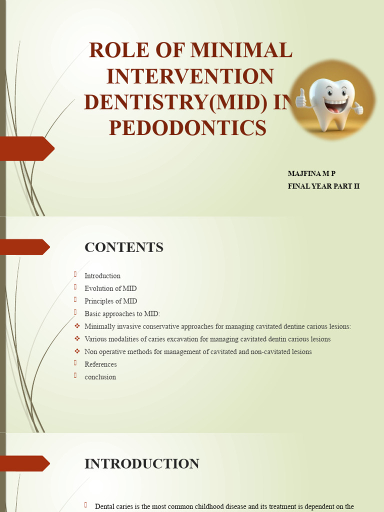 MID in Pediatric Dentistry Overview | PDF | Dentistry | Human Tooth
