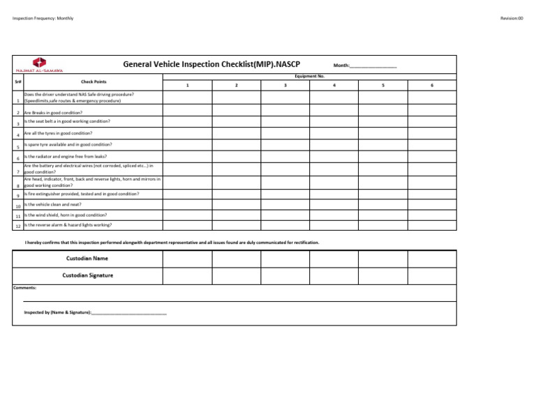General Vehicle Inspection (1) | PDF