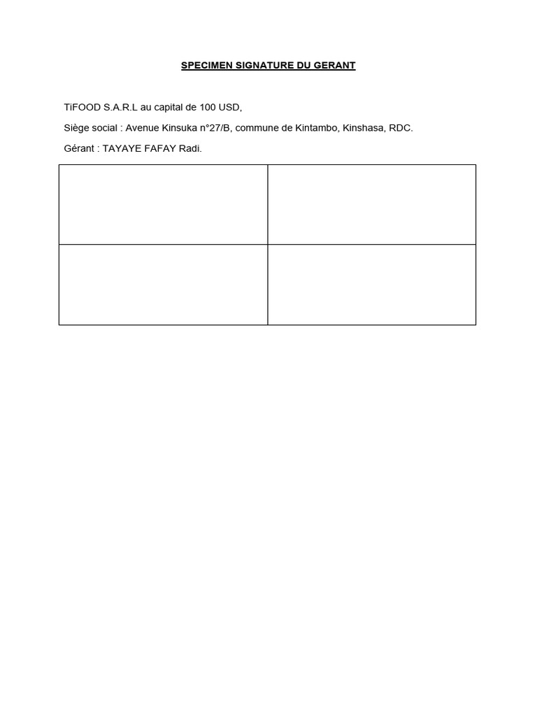 Spécimen Signature | PDF