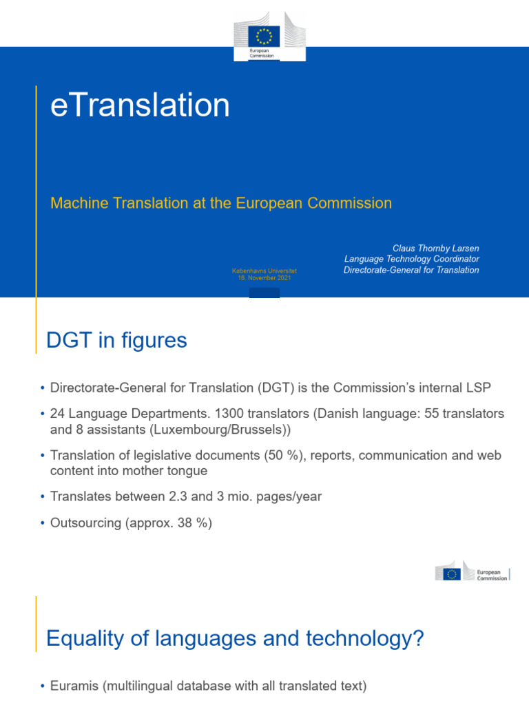 Etranslation Presentation EN | PDF | Translations | Applied Linguistics