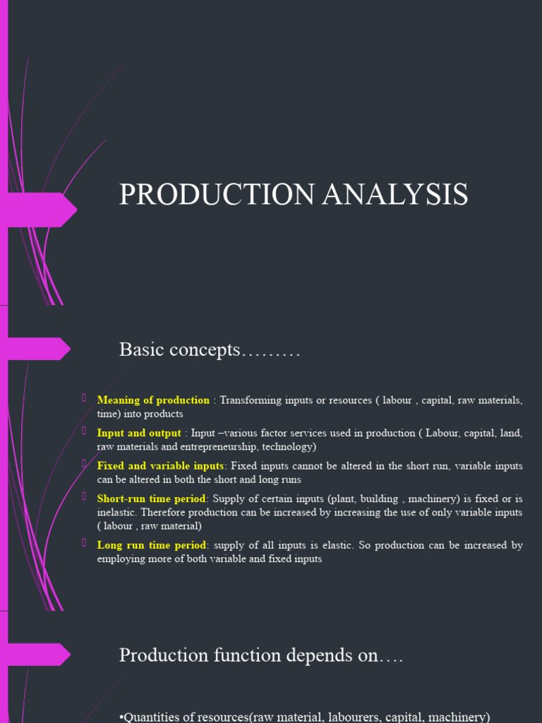 Understanding Production Analysis Concepts | PDF | Production Function ...