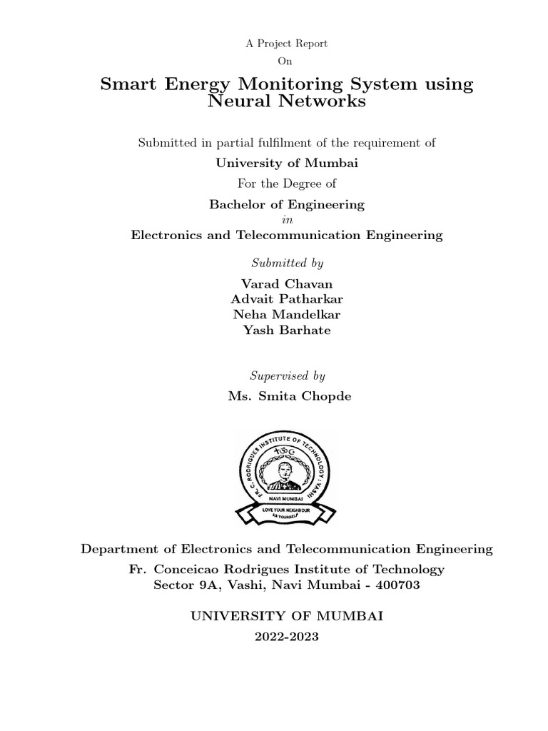 Smart Energy Monitoring with Neural Networks | PDF | Energy ...