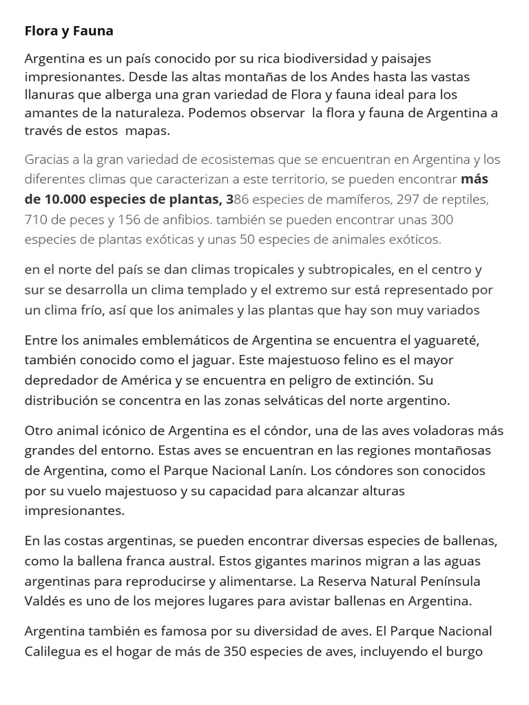 Flora y fauna de Argentina | PDF | Arboles | Aves