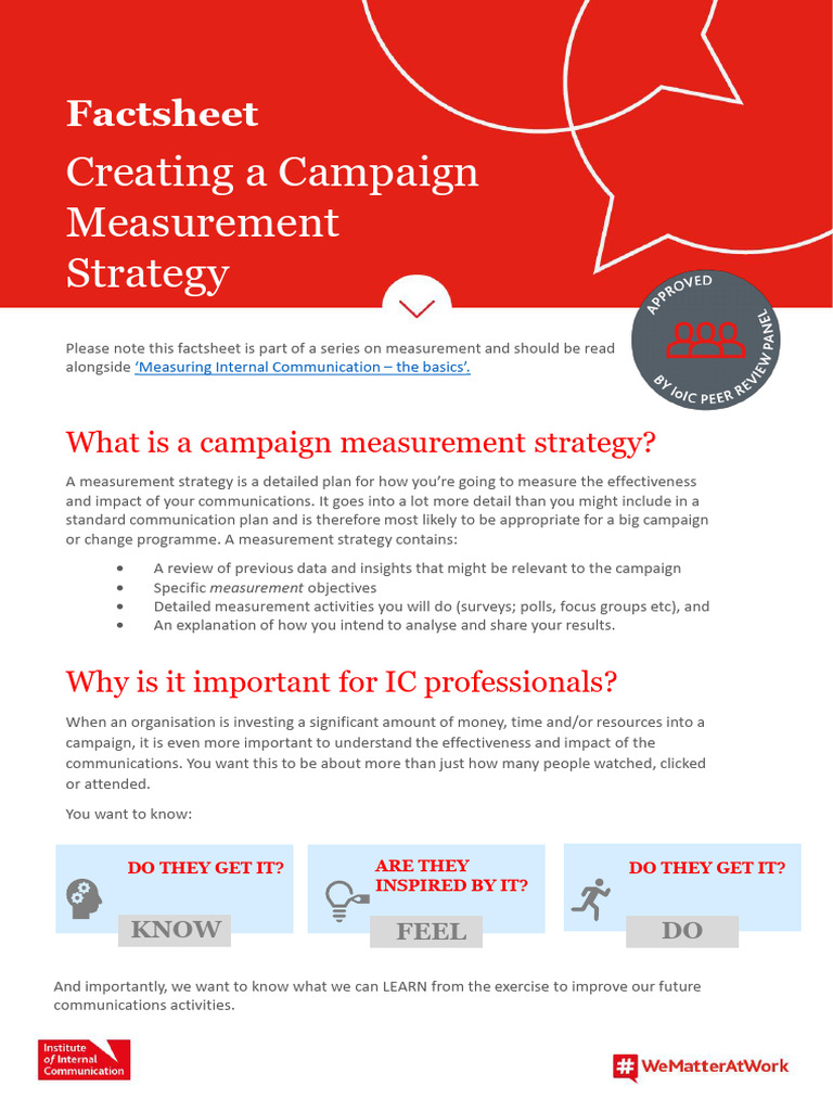 Creating-a-Campaign-Measurement-Strategy-Factsheet 2024 | PDF | Focus ...
