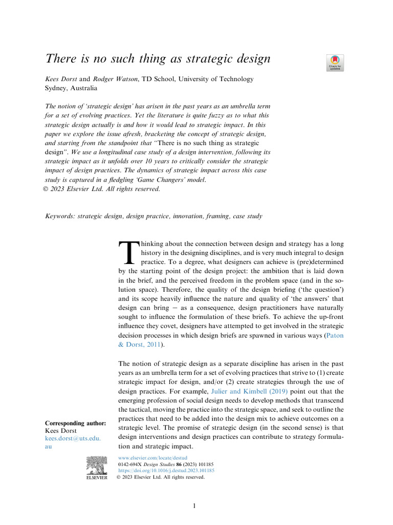 Rethinking Strategic Design Concepts | PDF | Design | Design Thinking