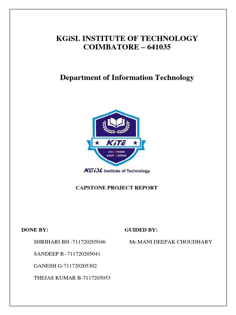 KGiSL IT Capstone Project Report | PDF