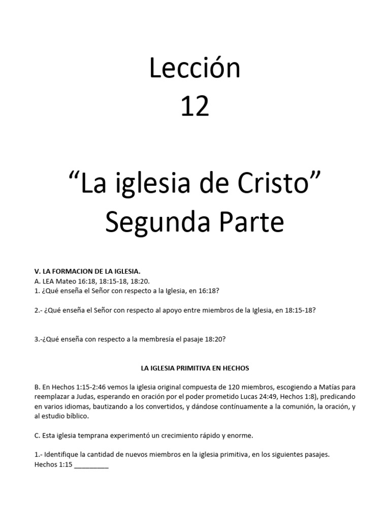 Formación y Función de la Iglesia Primitiva | PDF | Iglesia cristiana ...