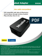 Yealink EHS36 IP Phone Wireless Headset Adapter Datasheet