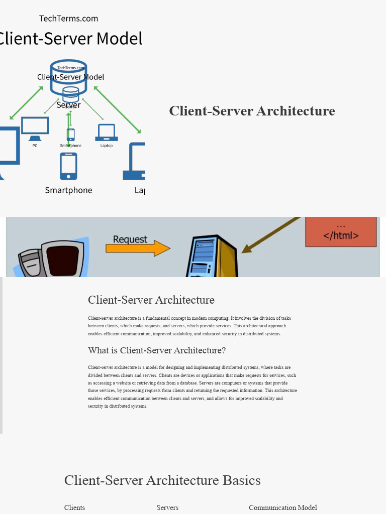 Client-Server-Architecture | PDF | Client–Server Model | Server (Computing)