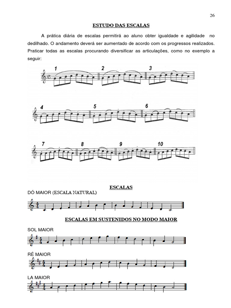 Estudo das Escalas Musicais | PDF | Escala (música) | Notação musical