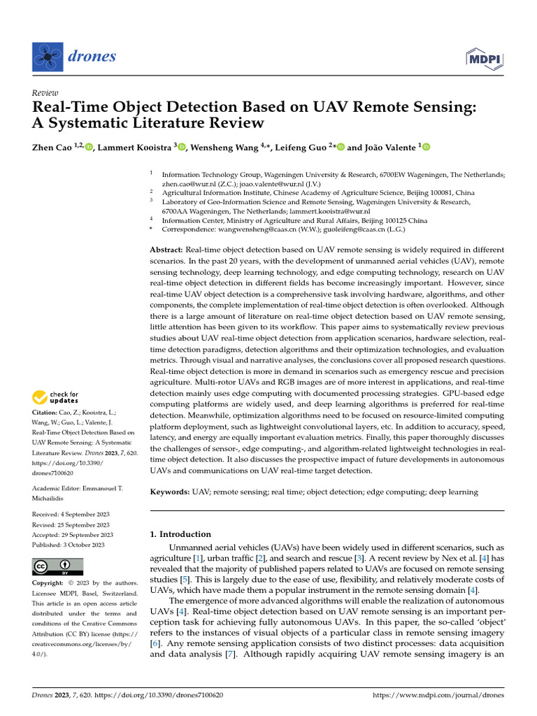 44 Review Remote Sensing For Object Detection | PDF | Unmanned Aerial ...