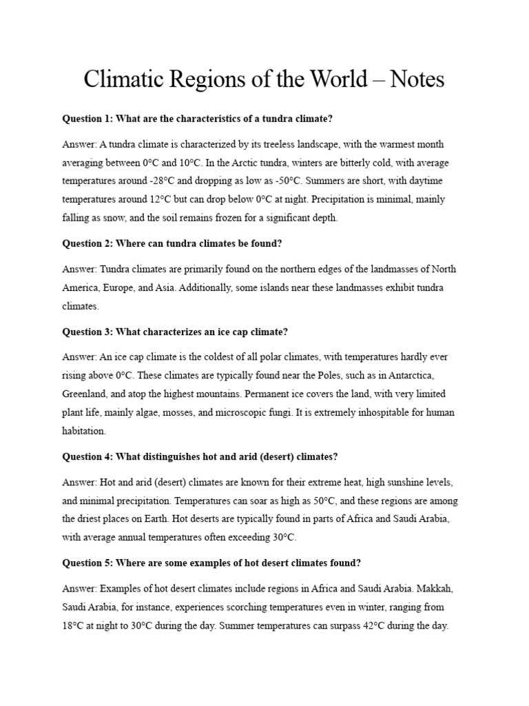 Overview of Global Climate Types | PDF | Temperate Climate | Oceanic ...