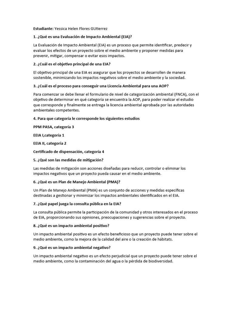 Banco de Preguntas | PDF | Evaluación de impacto ambiental | Entorno ...