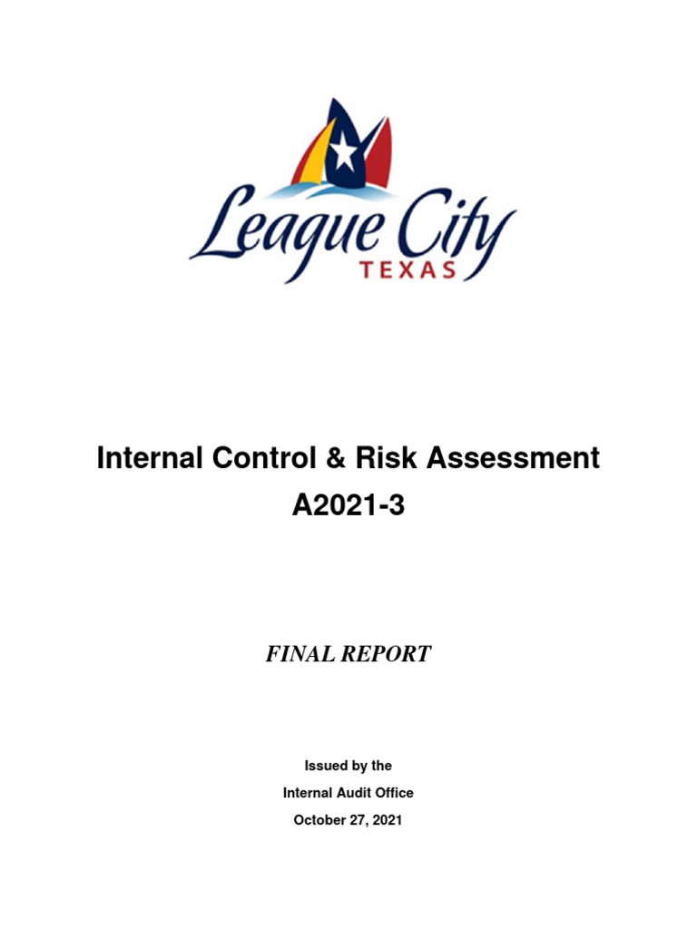 Internal Control And Risk Assessment Final Report Pdf