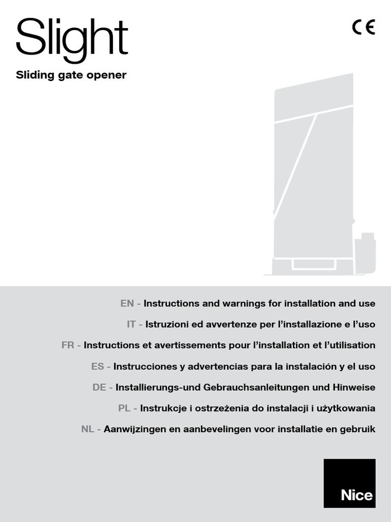 NOTICE NICE SLH400 Download Free PDF Automation Electric Motor — free download