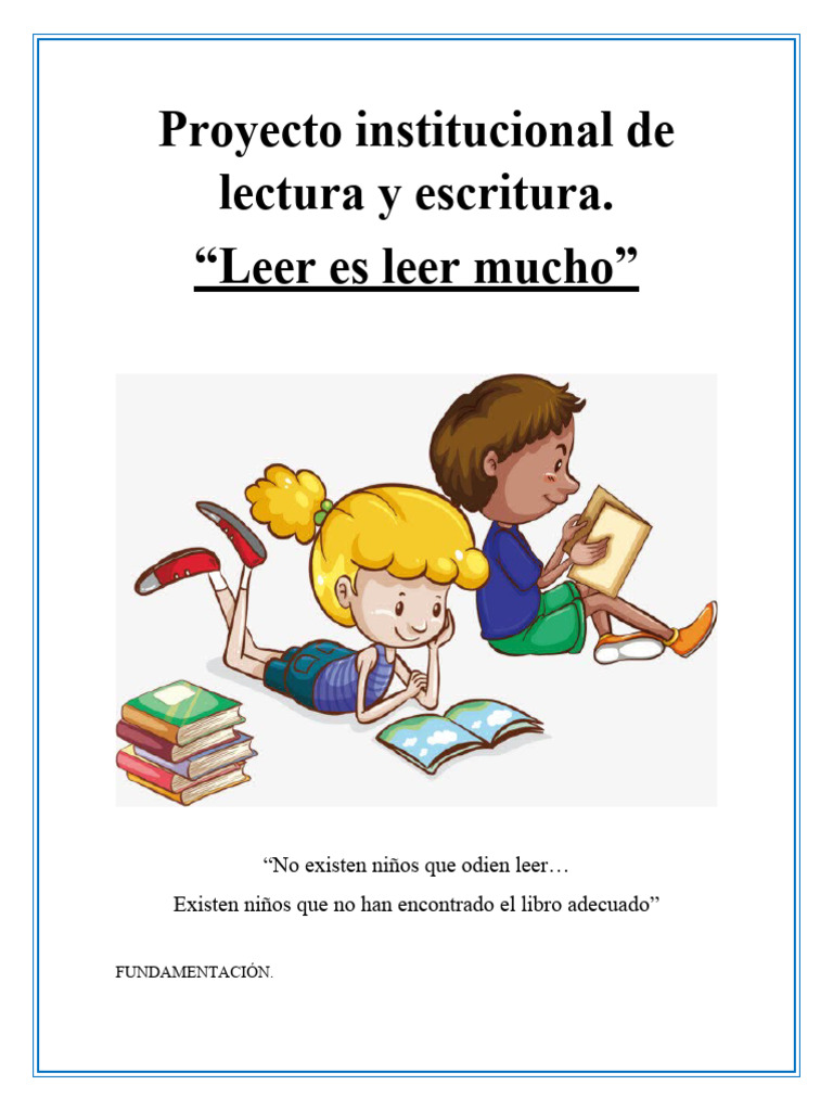 Proyecto de Fomento a la Lectura Escolar | PDF | Enseñando ...
