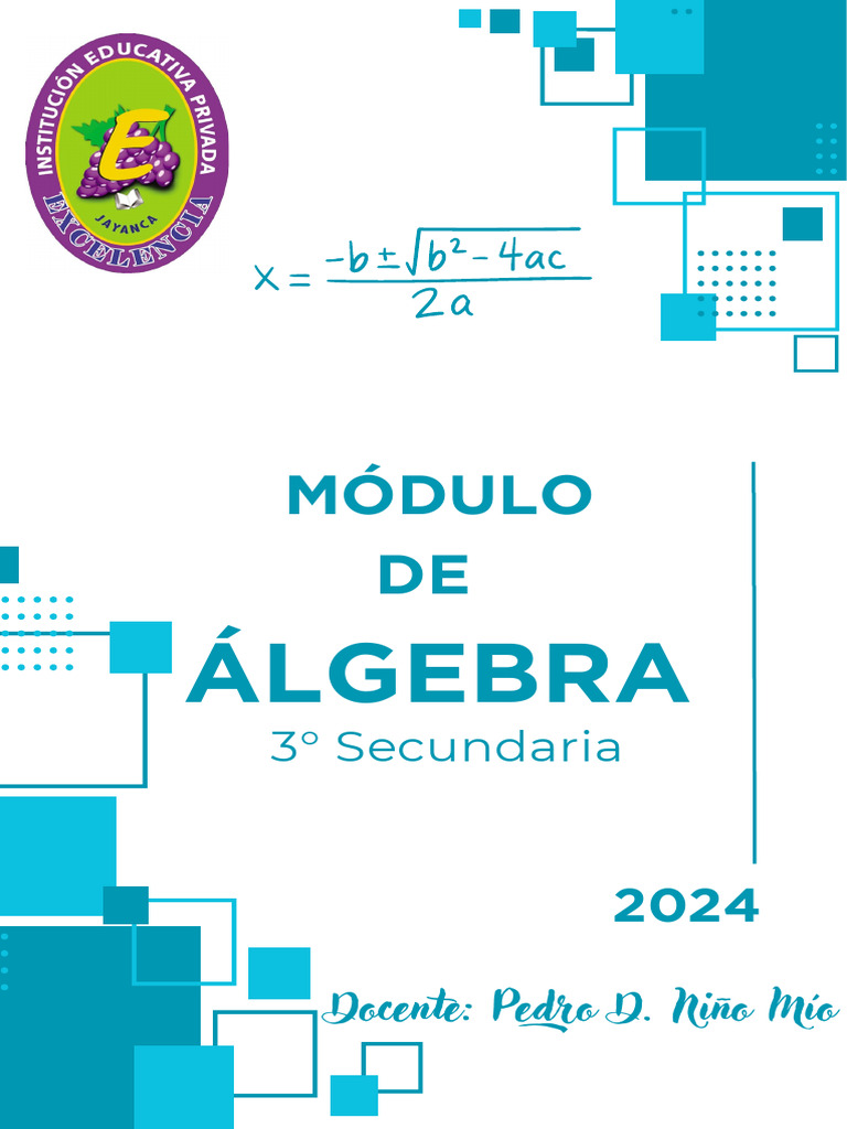 Módulo de Álgebra 3ero Sec - 2024 | PDF | Matemáticas Aplicadas ...