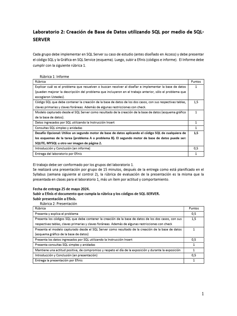 Laboratorio2 InformaticaSQL2024 1 | PDF | SQL | Bases de datos