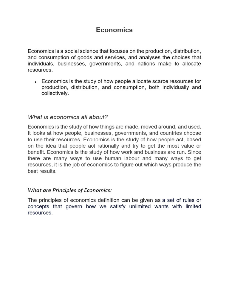 Principles of Economics | Download Free PDF | Market (Economics ...