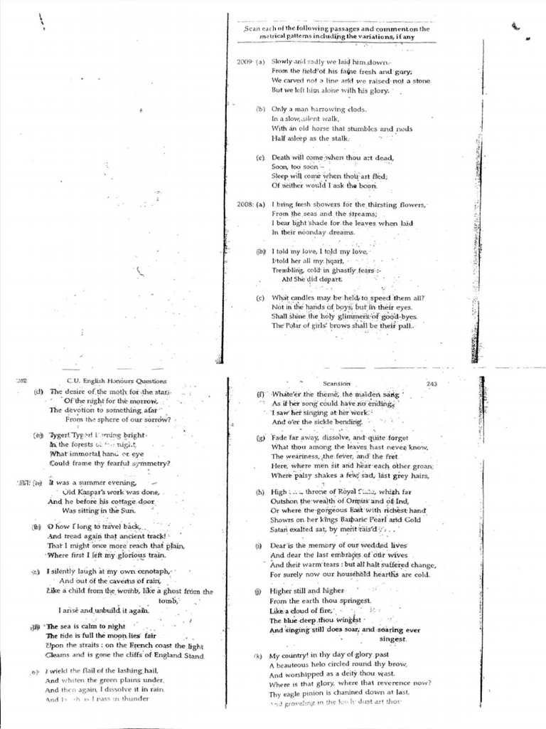 Scansion For Practice Pdf