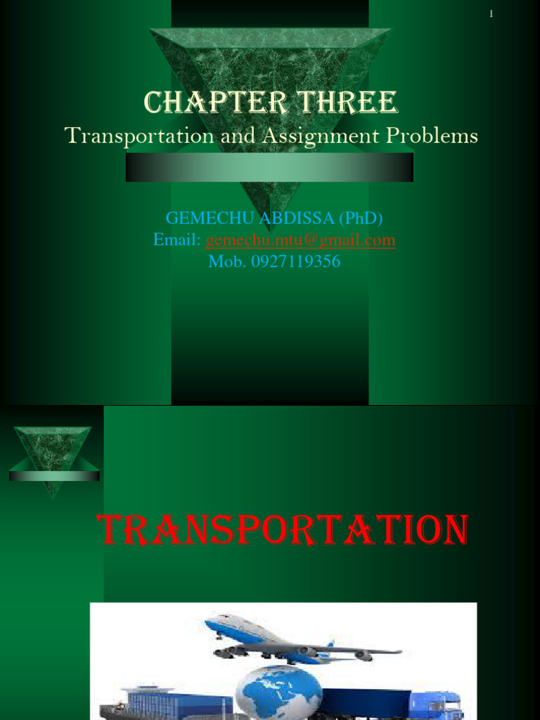 Or CH - 3 Transportation | PDF | Mathematical Optimization | Algorithms