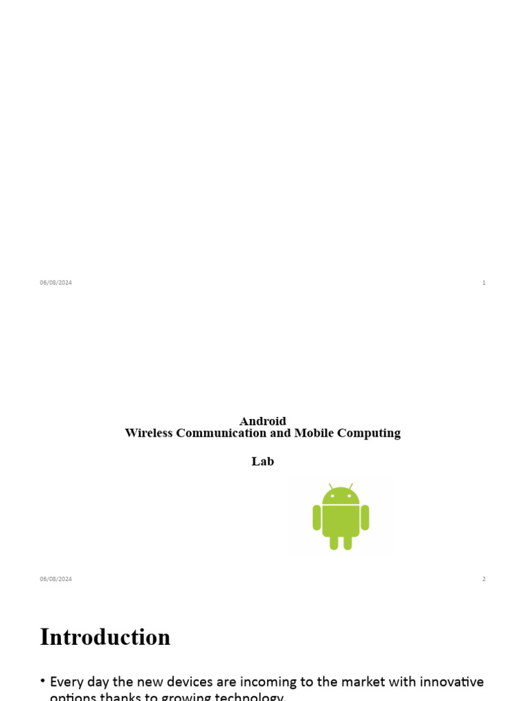 Lecture Android | PDF | Android (Operating System) | Mobile App