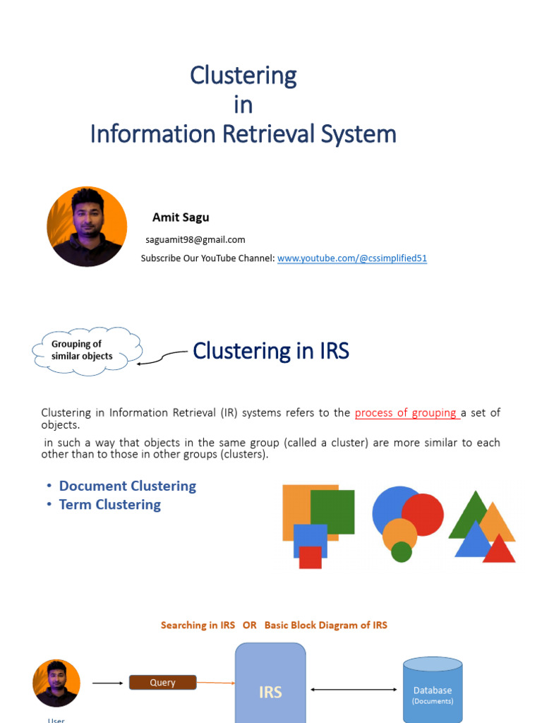 Clustering in irs pdf pdf information retrieval data management