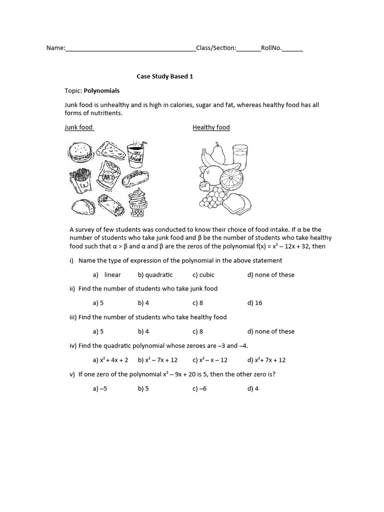 Case Study Class 10 Maths Holiday HW | PDF | Mathematics Of Computing ...