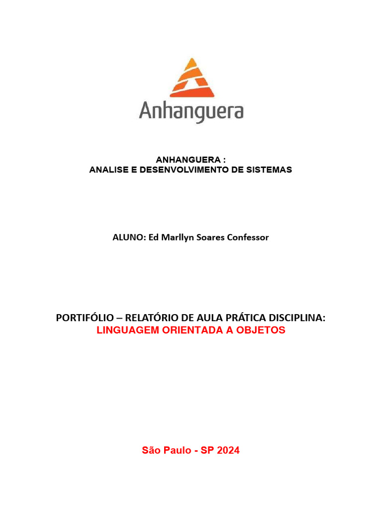 Prática de Programação em Java OOP | PDF | Programação orientada a ...