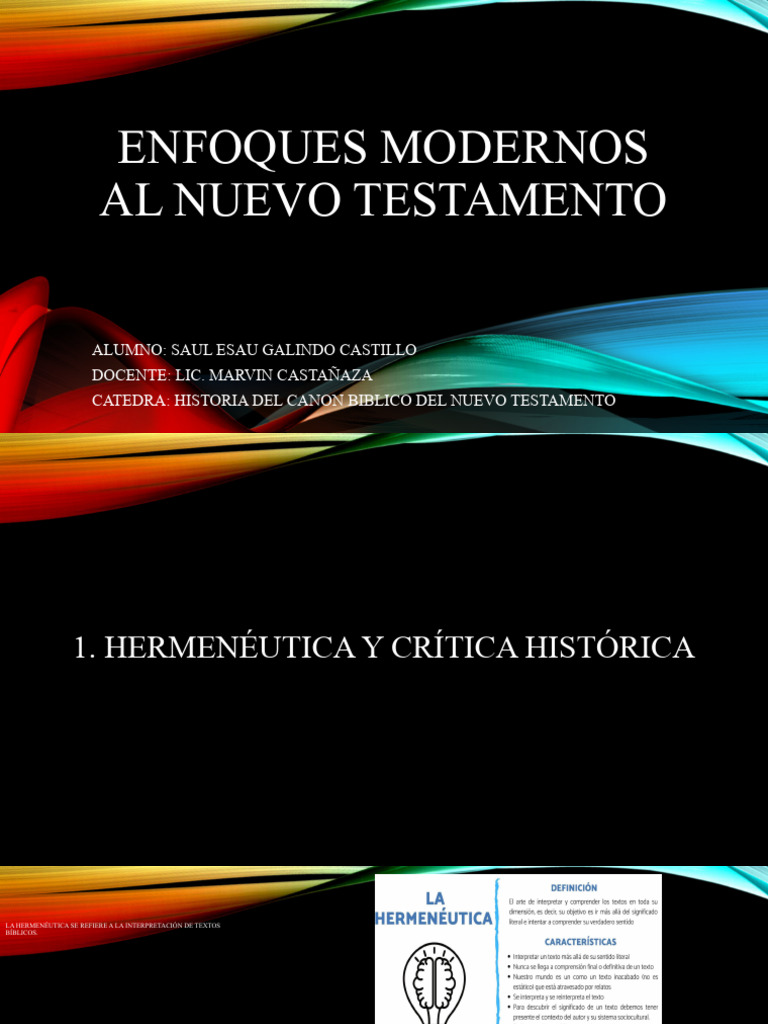 Enfoques Modernos Al Nuevo Testamento | PDF | Biblia | La resurrección ...