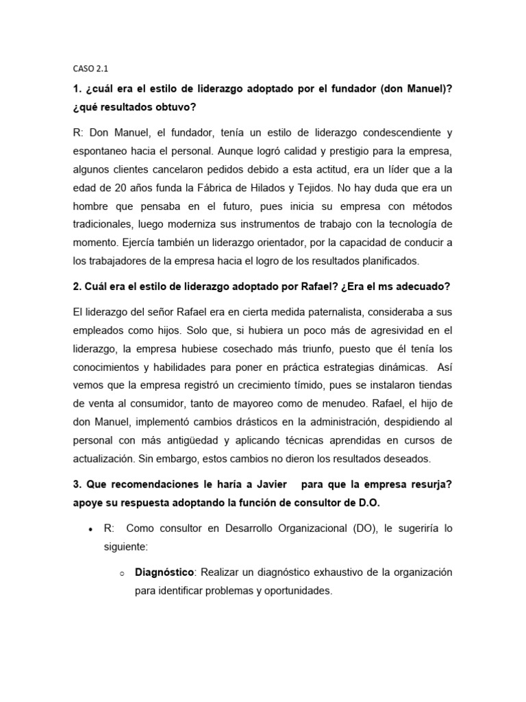 Estilos de Liderazgo y Desarrollo Organizacional | PDF | Liderazgo ...