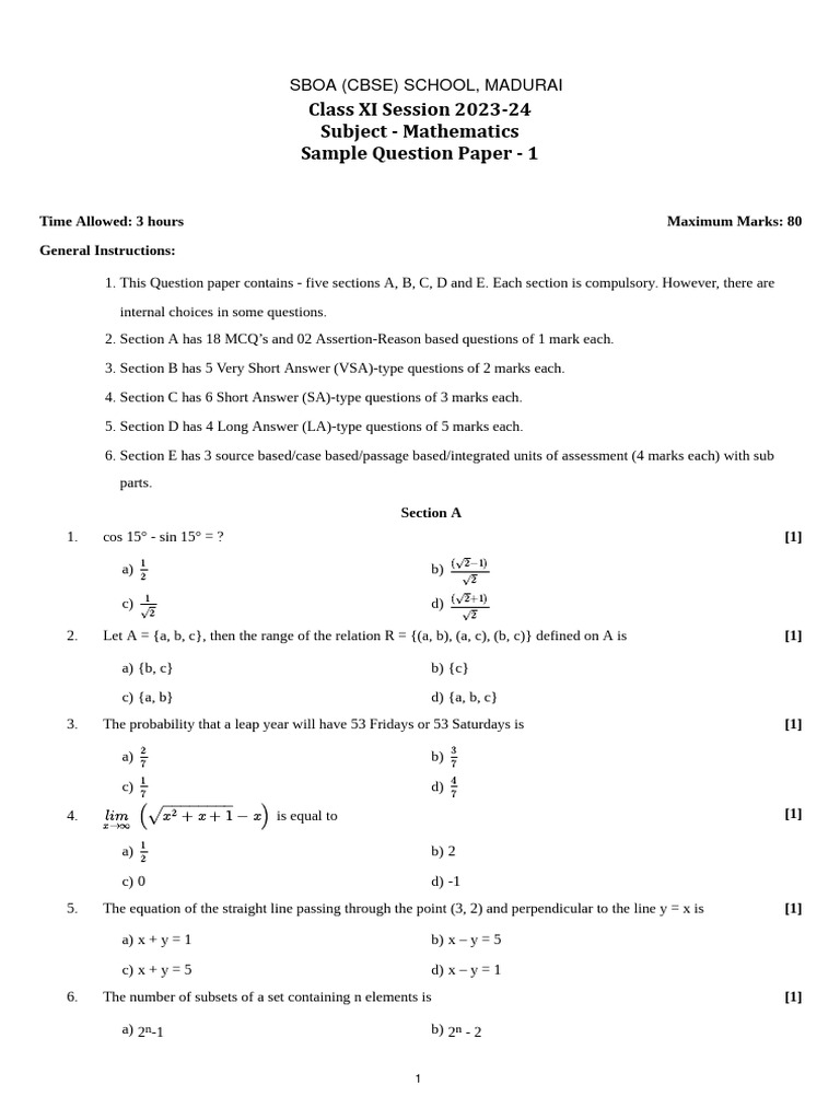 10 Sample Papers Maths Download Free Pdf Analytic Geometry