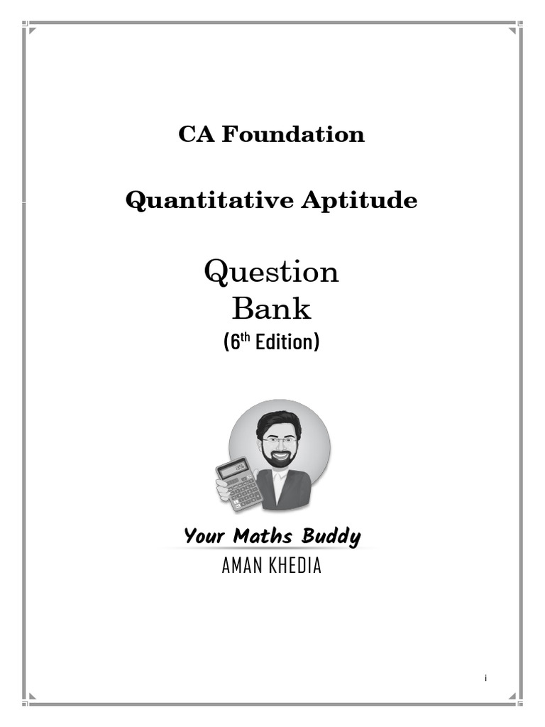 CA Foundation Quantitative Aptitude Guide | PDF | Logarithm | Statistics