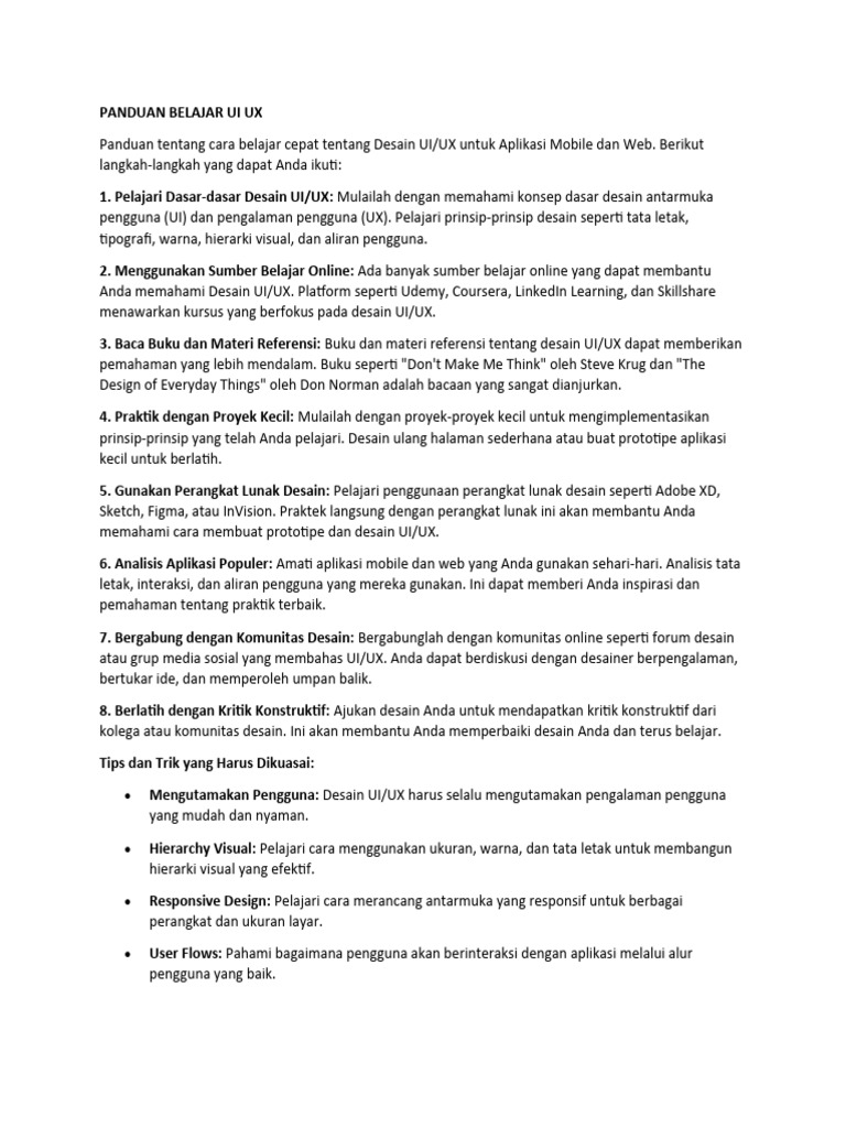 Panduan Belajar Desain UI/UX | PDF