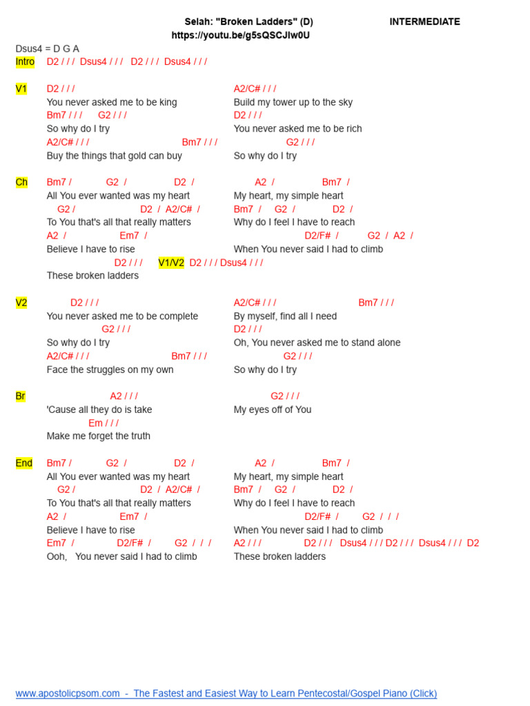 Broken Ladders in D Major PDF