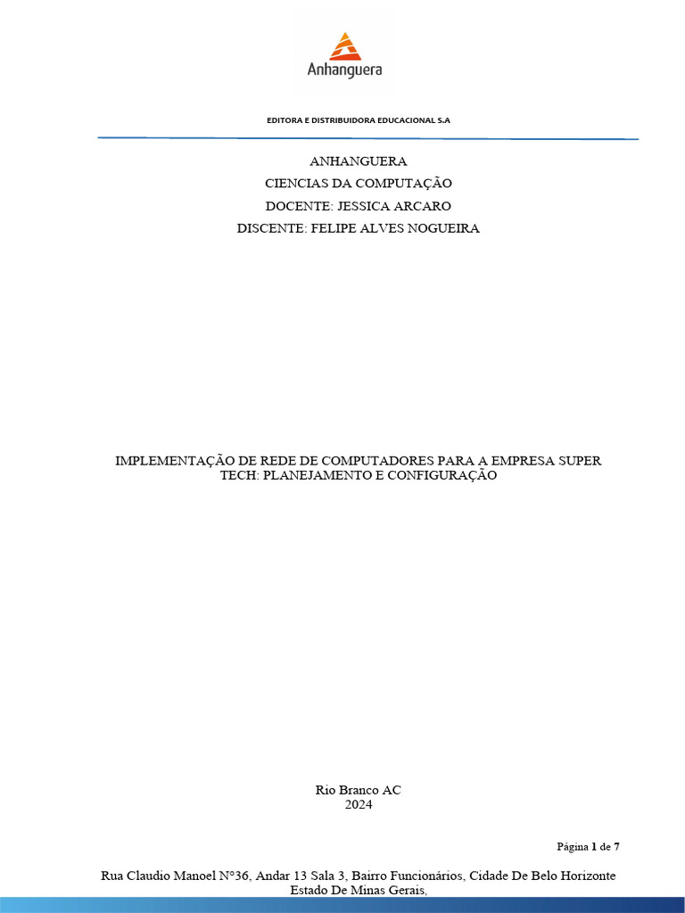 Editora E Distribuidora Educacional S.A: Página 1 de 7 | PDF | Endereço ...