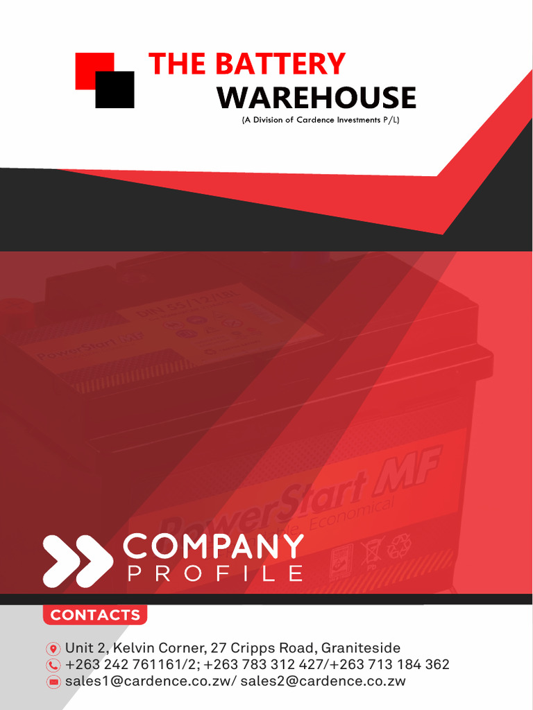COMPANY PROFILE The Battery Warehouse PDF Transport Land Vehicles