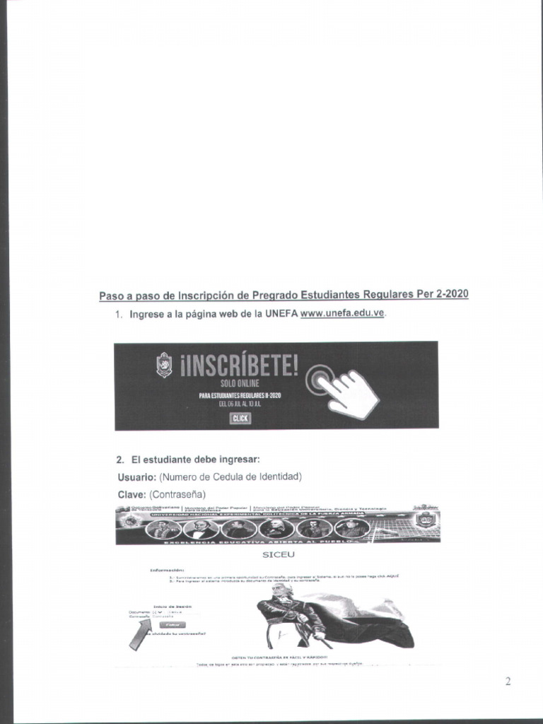 Paso A Paso Proceso De Inscripcion Estudiantes Regulares 2 2020 Pdf