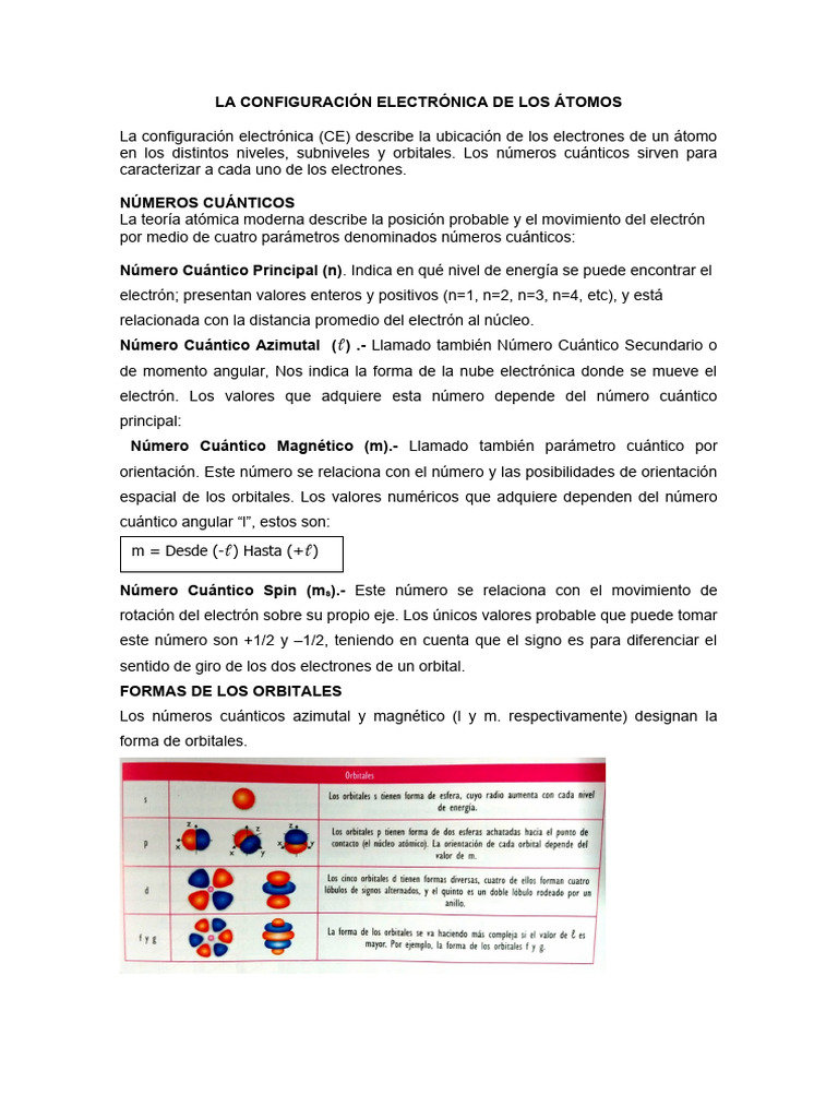 Tp Configuracion Electronica Pdf Configuración Electronica