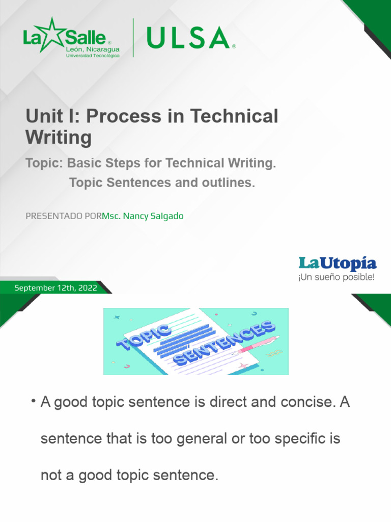 Topic Sentence and Outline | PDF | University | Human Communication