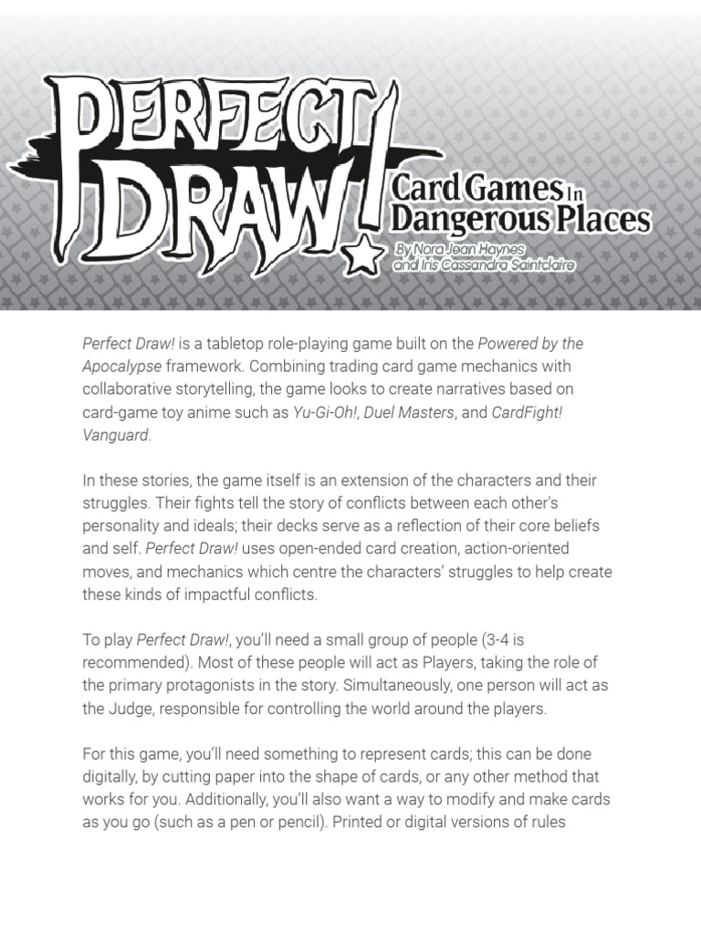 Perfect Draw! Card Games in Dangerous Places BETA v0.6 | PDF | Role ...