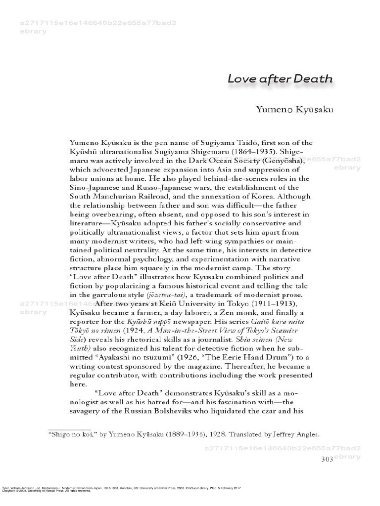 Yumeno Kyusaku - Love After Death | PDF | All Rights Reserved ...