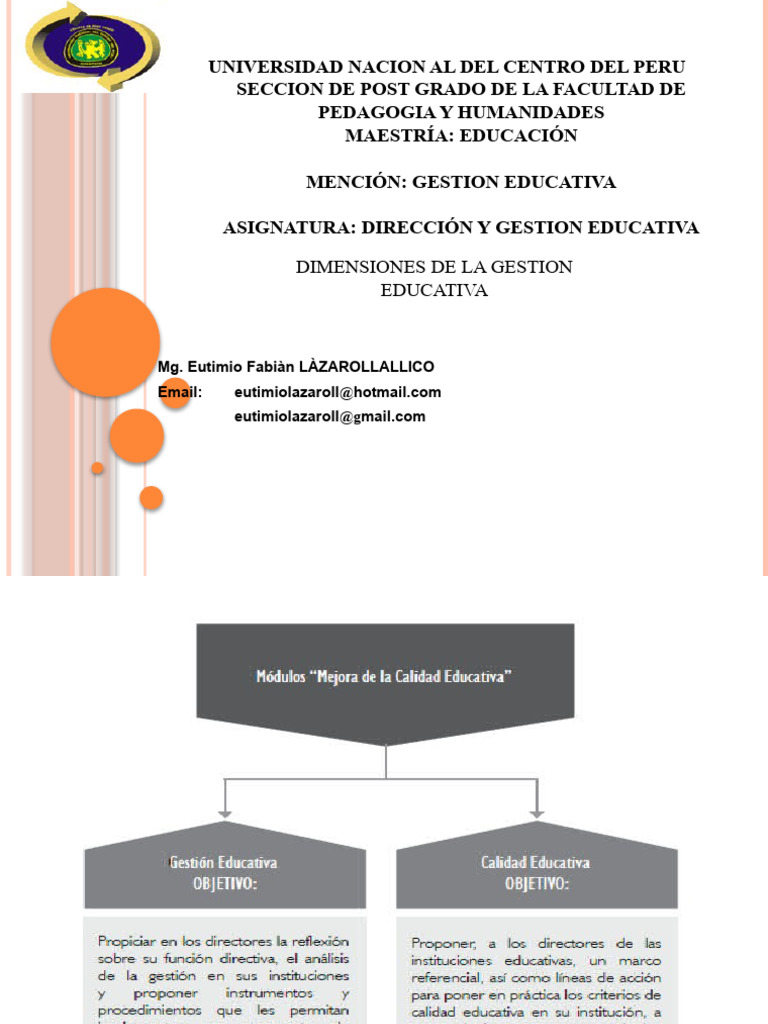 Dimensiones de la Gestión Educativa | PDF | Institución | Pedagogía