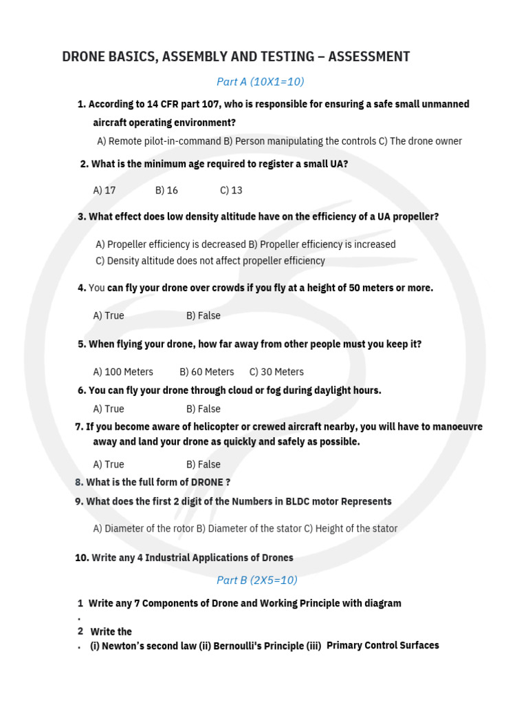 Drone Pratical Questions PDF | PDF