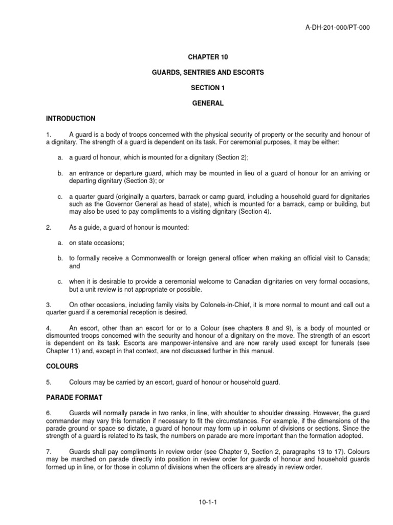 Guards of Honour Protocols | PDF | Sergeant | Corporal