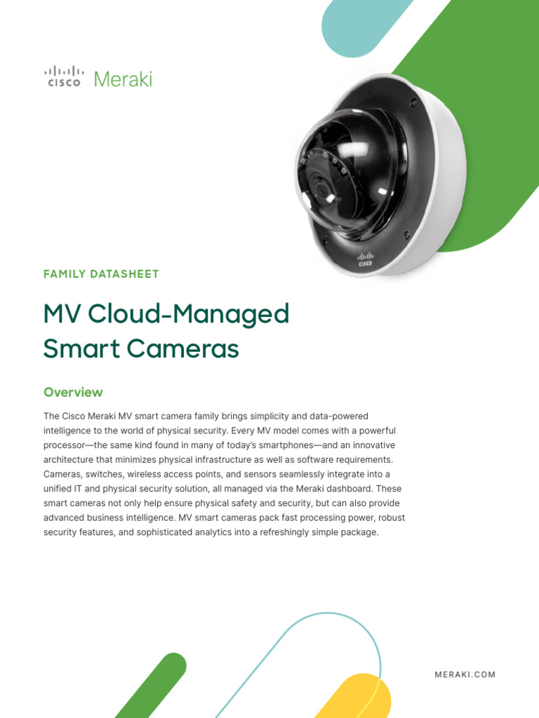 Cisco Meraki MV Smart Cameras Overview | PDF | Cloud Computing | Camera