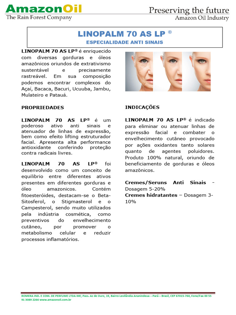 Linopal 70 AS LP: Ativo Anti Sinais Natural | PDF
