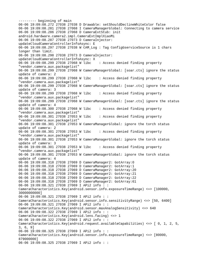 Camera Service Log Analysis | PDF | Digital Technology | Computing