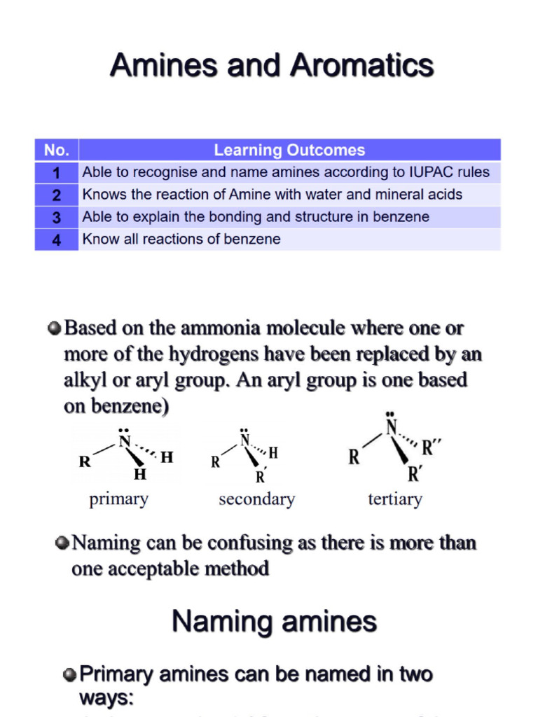 Amines and Aromatic Notes | PDF