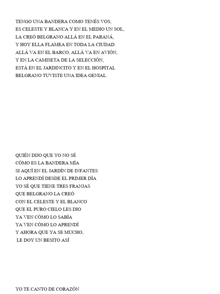 Bandera Argentina: Canción Infantil | PDF